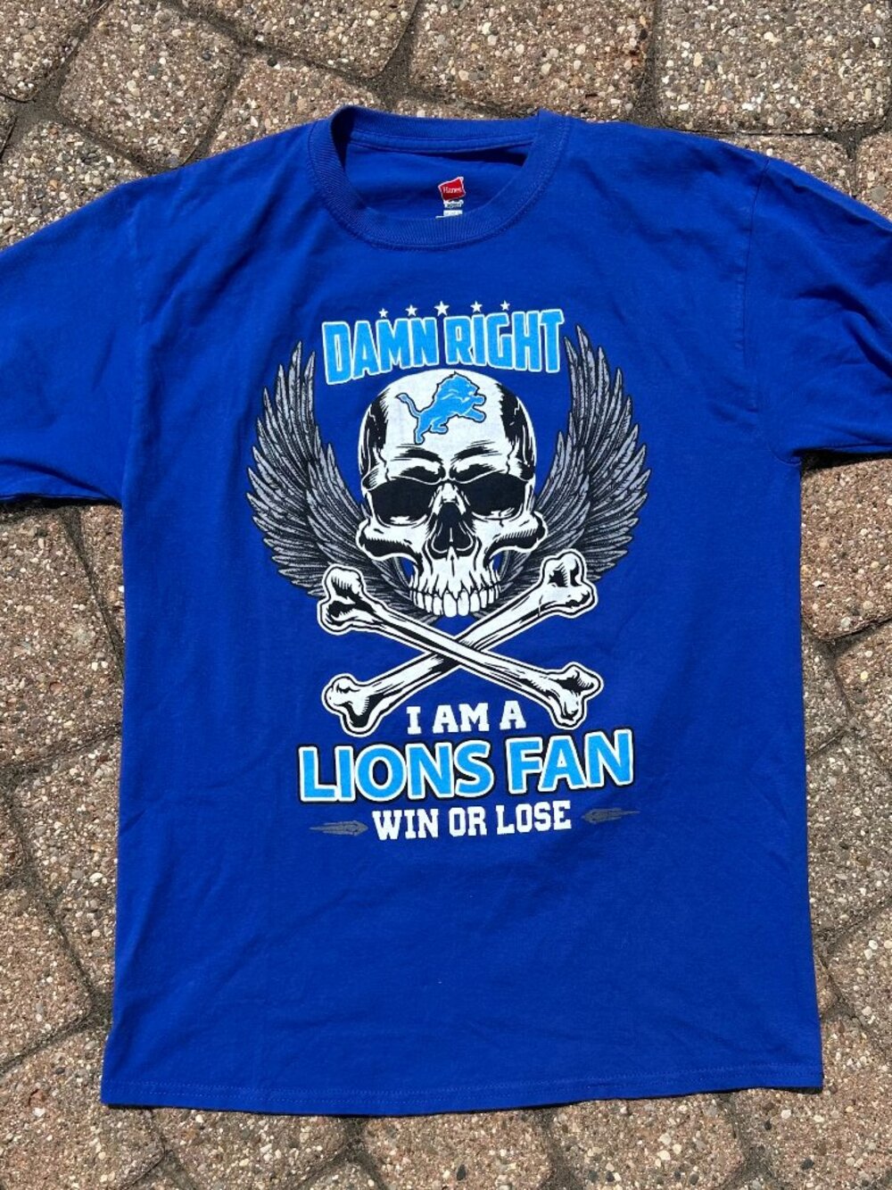 Detroit Lions Skull NFL T-Shirt Size M